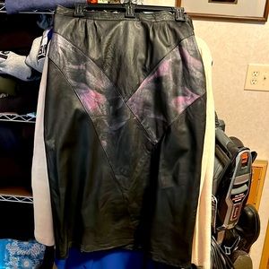 Vintage One of a kind leather split skirt